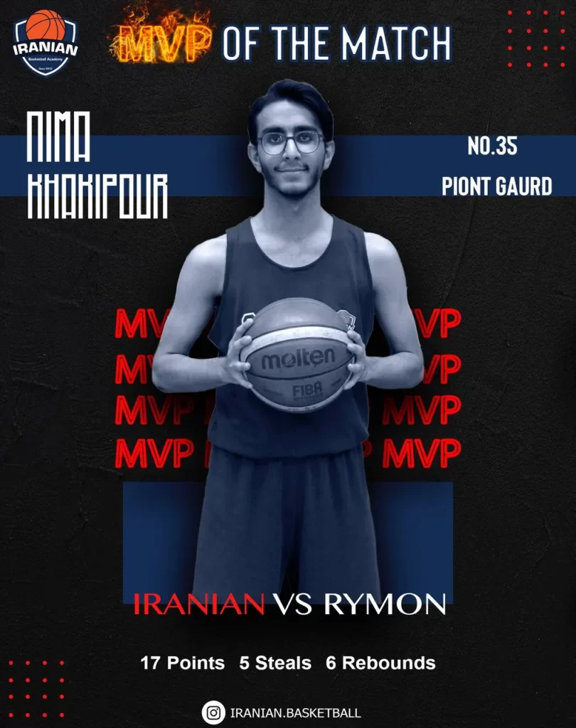 بهترین بازیکن زمین آکادمی بسکتبال ایرانیان نیما خاکی پور